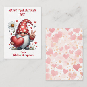 Cute Gnome Kid's Valentine Classroom Party Card