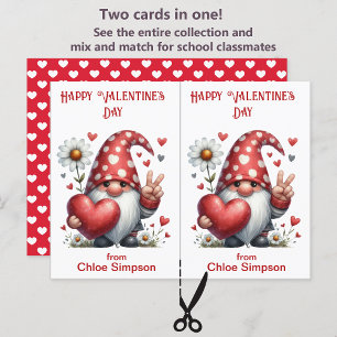 Cute Gnome Kid's Valentine Party Classroom Card