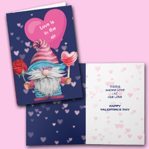 Cute Gnome Love in the Air Valentine Card
