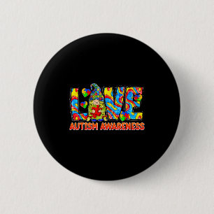 Cute gnome love puzzle autism awareness month boys 6 cm round badge