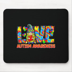 Cute gnome love puzzle autism awareness month boys mouse mat