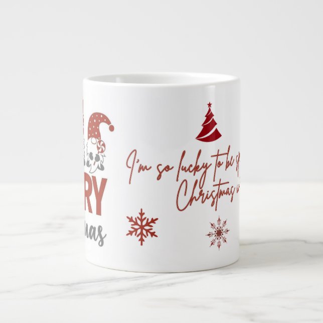Cute Gnome Merry Christmas Coffee Mug (Front)