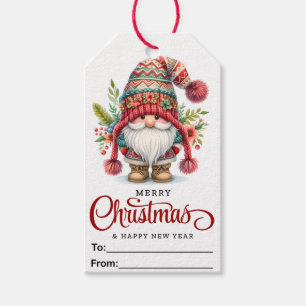 Cute Gnome Merry Christmas/Happy New Year Gift Tags