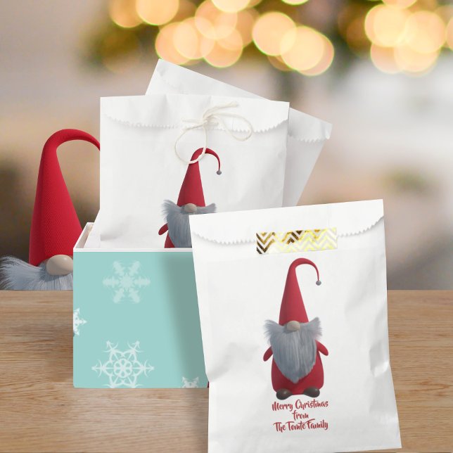 Cute Gnome Merry Christmas Holiday Favour Bags (Festive gnome favor bags just for you!)