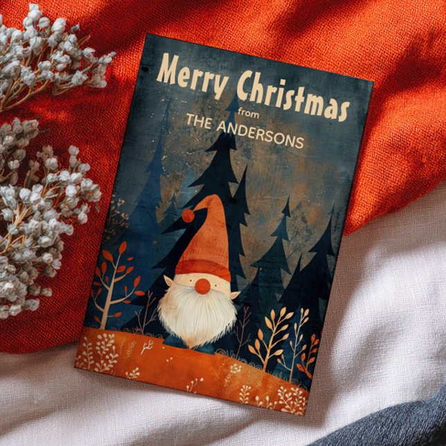Cute Gnome Nordic Art Merry Christmas Whimsical  Holiday Card (Creator Uploaded)