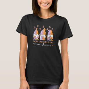 Cute Gnome One Fights Alone Lavender & Orange Ribb T-Shirt
