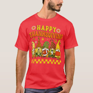 Cute Gnome Pumpkin Autumn Hippie Happy Thanksgivin T-Shirt