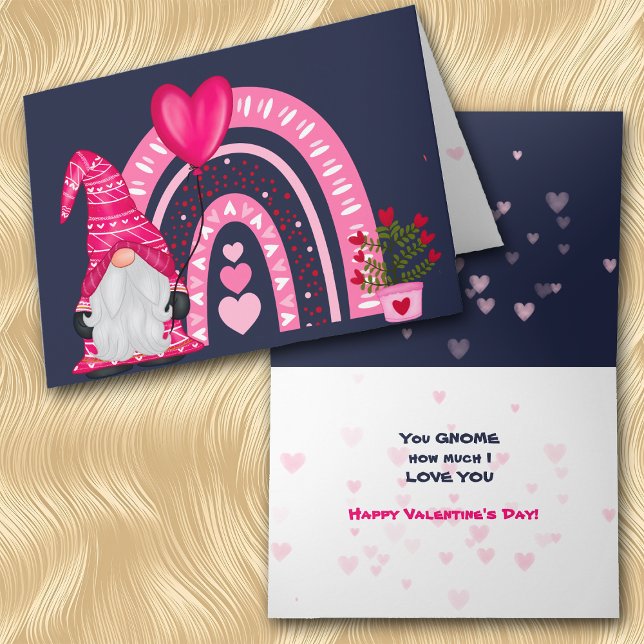 Cute Gnome Rainbow Valentine Card (Creator Uploaded)