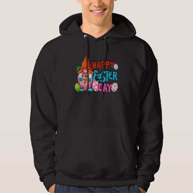 Cute Gnome Spring Easter Egg Happy Easter Day Hoodie (Front)