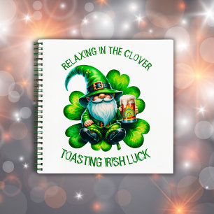 Cute Gnome St Patrick's Day with Beer   Notebook
