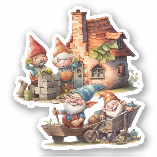 Cute Gnome Sticker (Front)