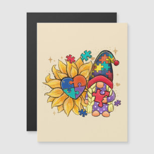 Cute Gnome, Sunflower & Heart Autism Awareness