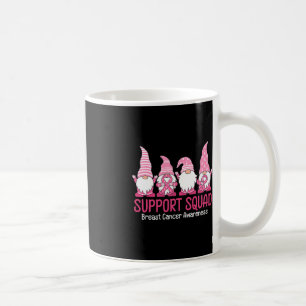 Cute Gnome Support Squad Breast Cancer Awareness  Coffee Mug