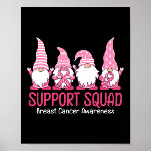 Cute Gnome Support Squad Breast Cancer Awareness  Poster