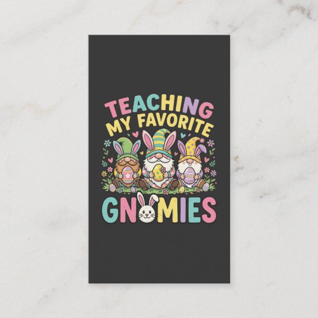 Cute Gnome Teacher Design Teaching  Business Card (Front)