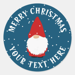 Cute gnome troll cartoon custom Christmas stickers