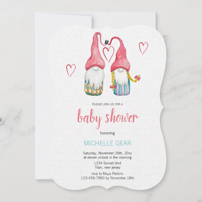Cute Gnome Twins Watercolor Hand-painted (Front)