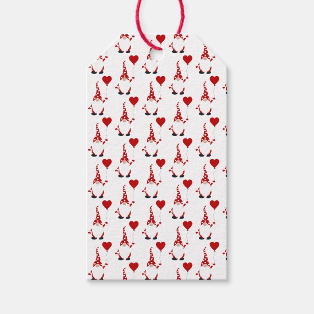 Cute Gnome Valentine Gift Tags (Front)