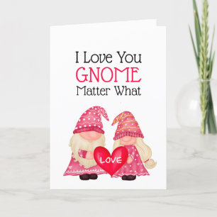 Cute Gnome Valentine Love Heart Romantic Holiday Card