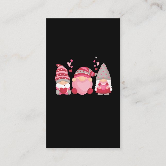 Cute Gnome Valentines Day Heart Business Card (Front)