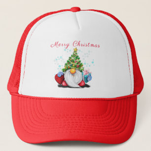 Cute Gnome with Christmas Tree Hat and Gift - Fun 