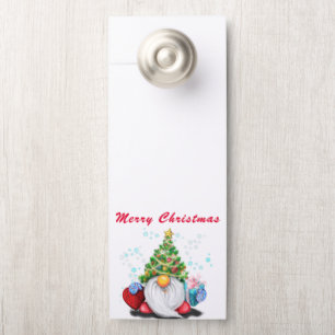 Cute Gnome with Gift Christmas Door Hanger