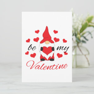Cute gnome with heart Be my Valentine Holiday Card