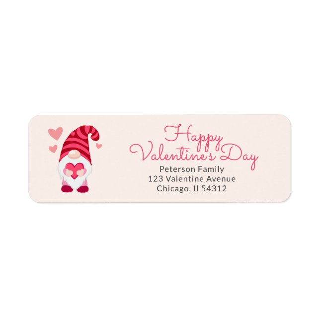 Cute Gnome with Heart Valentine's Day Address (Front)