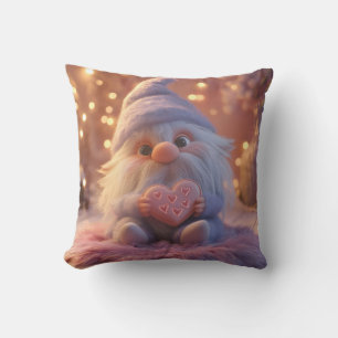 Cute Gnome with Heart: Valentine's Day Design Cushion