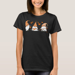 Cute Gnome With Orange Ribbon COPD Warrior T-Shirt