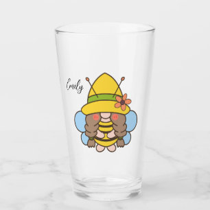 Cute Gnome with Sunflowers Glass