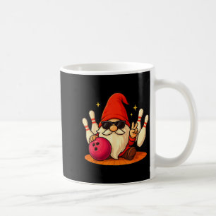 Cute Gnome With Sungles Gnome Playing Bowling Men Coffee Mug