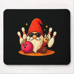 Cute Gnome With Sungles Gnome Playing Bowling Men Mouse Mat
