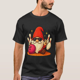 Cute Gnome With Sungles Gnome Playing Bowling Men T-Shirt
