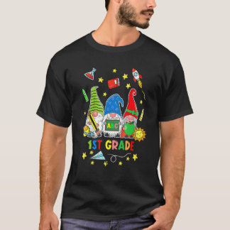Cute Gnomes 1st Grade Crew Teacher 100th Day Of Sc T-Shirt