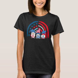 Cute Gnomes American Usa Flag Rainbow Patriotic 4t T-Shirt