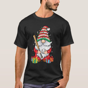 cute gnomes Baseball lover s funny Christmas gnome T-Shirt