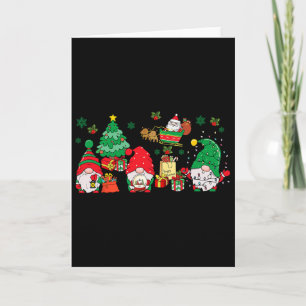Cute Gnomes Christmas Santa Claus Gnome Xmas Famil Card