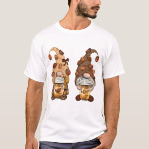 Cute Gnomes Coffee Funny Caffeine Men Women T-Shirt