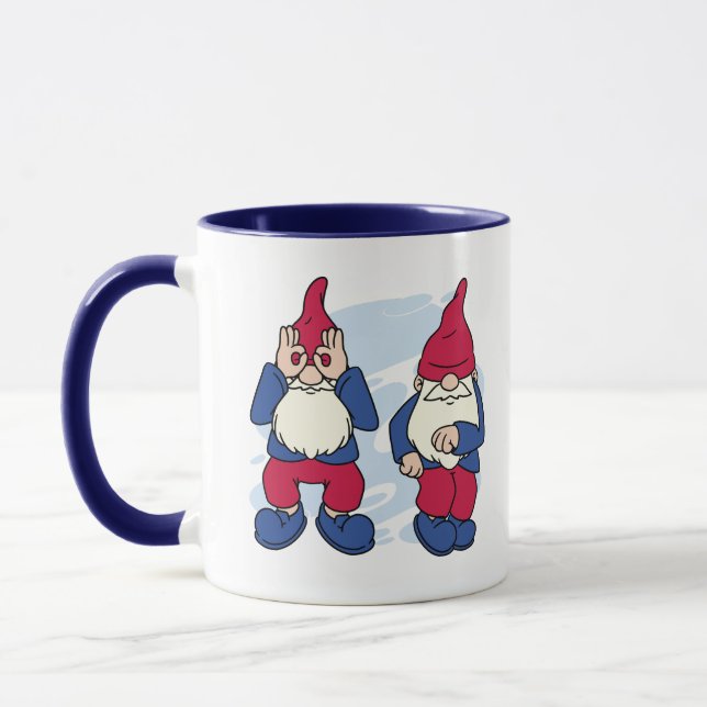 CUTE GNOMES DOING THE GRIDDY DANCE  MUG (Left)