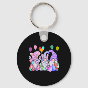 Cute Gnomes Easter Eggs Balloons Funny Gnome Easte Key Ring