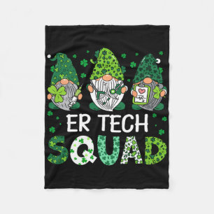 Cute Gnomes Er Tech Squad Funny St Patricks Day Fleece Blanket