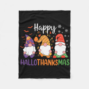 Cute Gnomes Fall Halloween Women Girls Happy Hallo Fleece Blanket