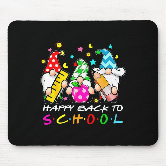 Cute Gnomes Happy Back To School Teachers Student  Mouse Mat (Front)