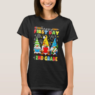 Cute Gnomes Happy First Day Of 2nd Grade Teacher S T-Shirt