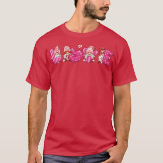 Cute Gnomes Love Hearts Happy Valentines Day T-Shirt