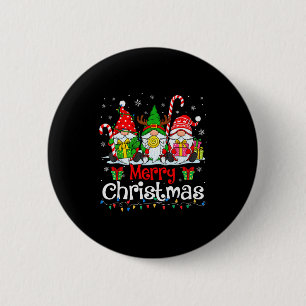 Cute Gnomes Merry Christmas Light Family Gnome Xma 6 Cm Round Badge