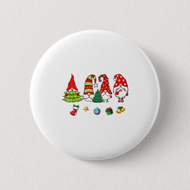 Cute Gnomes Merry Christmas Light Family Gnome Xma 6 Cm Round Badge (Front)
