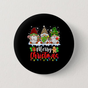 Cute Gnomes Merry Christmas Light Family Gnome Xma 6 Cm Round Badge