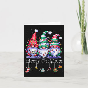 Cute Gnomes Merry Christmas Light Family Gnome Xma Card